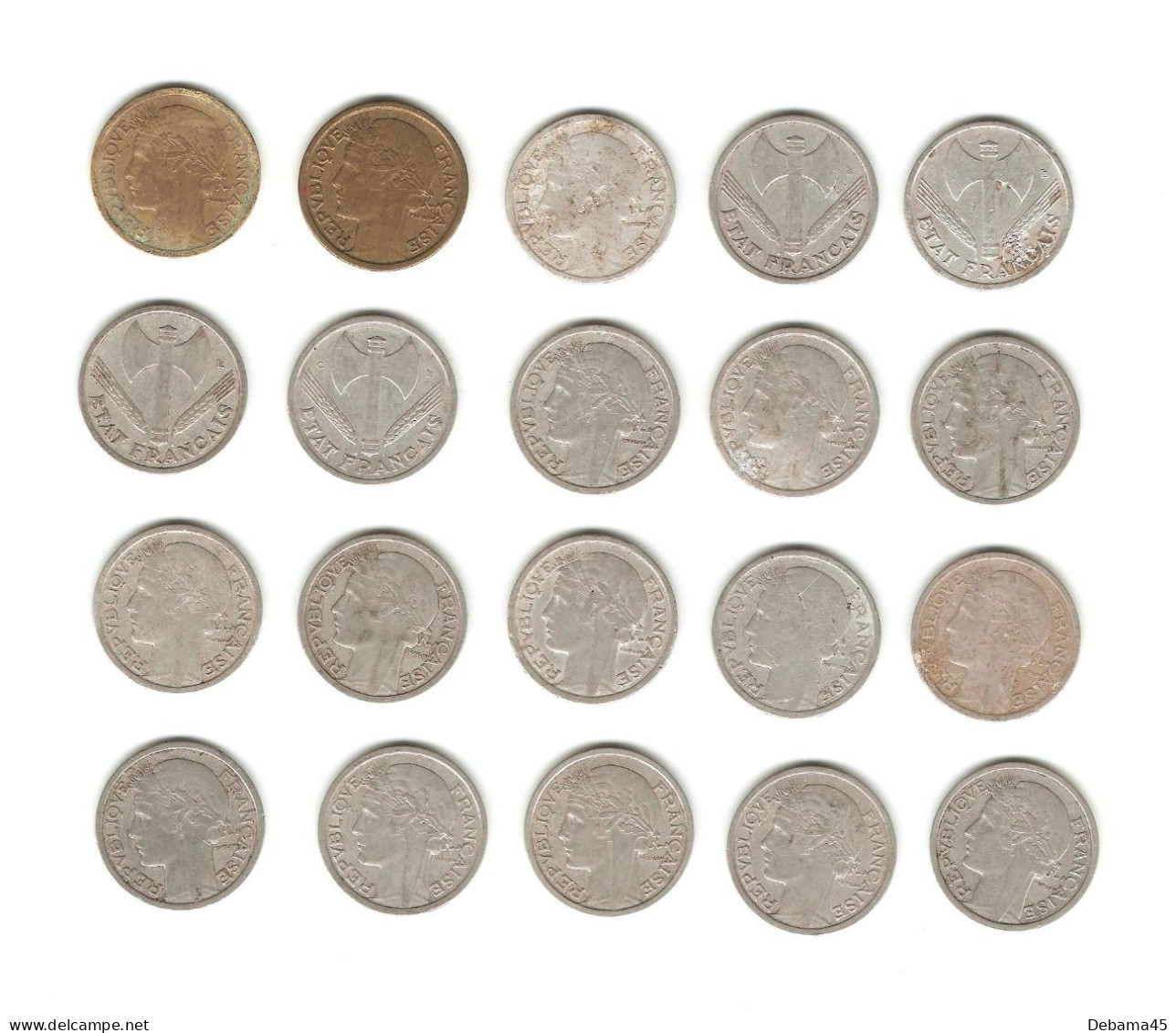 380/ France : Lot : 20 X 1 Franc (toutes Différentes - De 1939 à 1959) - 1 Franc