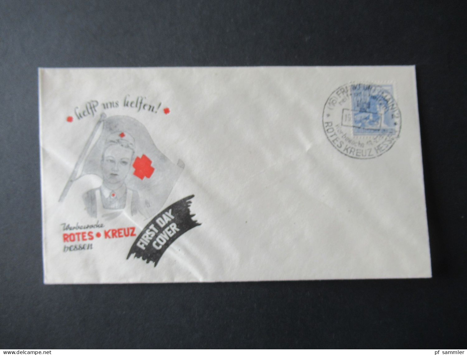 Kontrollrat 19.6.1948 Mi.Nr.957 FDC Umschlag Werbewoche Rotes Kreuz Hessen Und Sonderstempel FFM - Brieven En Documenten