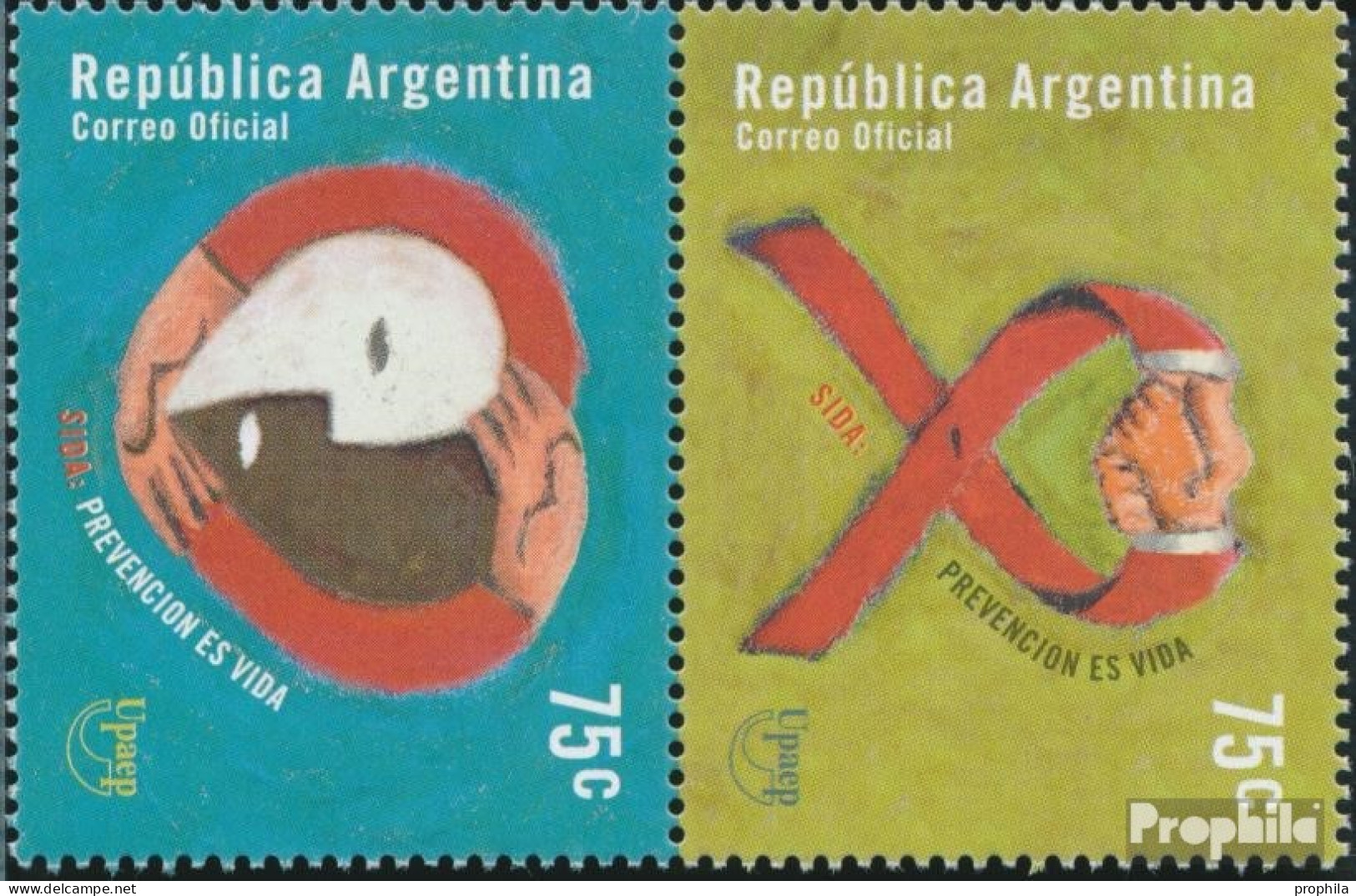 Argentinien 2578-2579 Paar (kompl.Ausg.) Postfrisch 2000 AIDS - Neufs