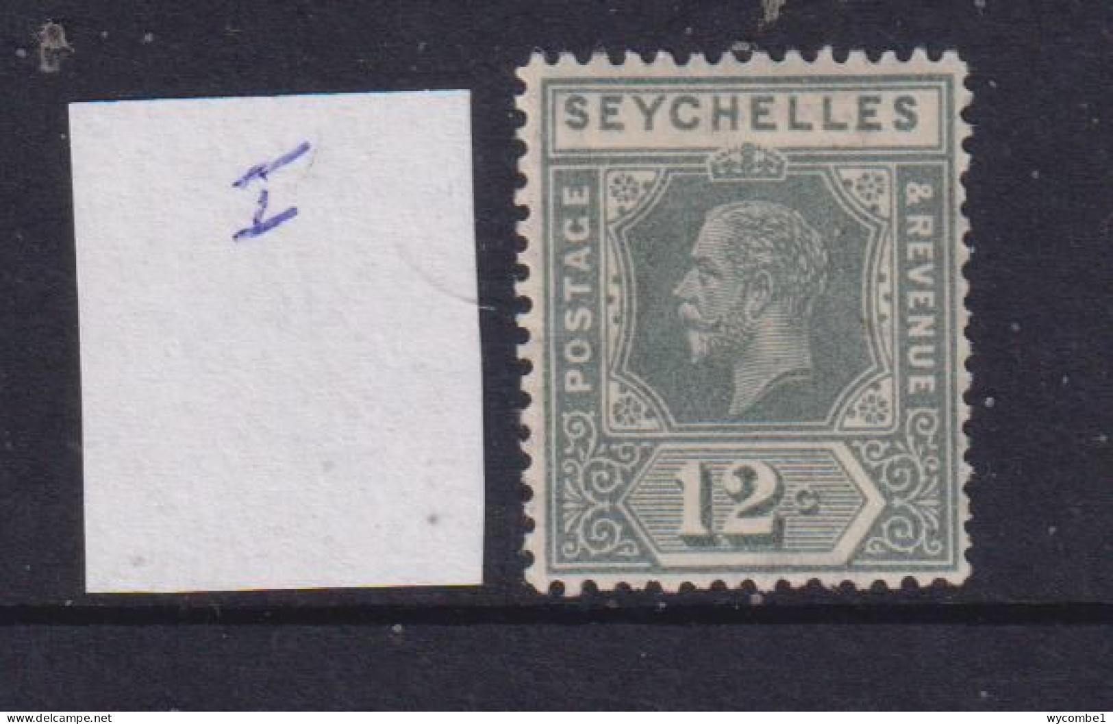 SEYCHELLES  - 1921-32  George V Wm Mult Script CA 12c Die1 Hinged Mint - Seychelles (...-1976)