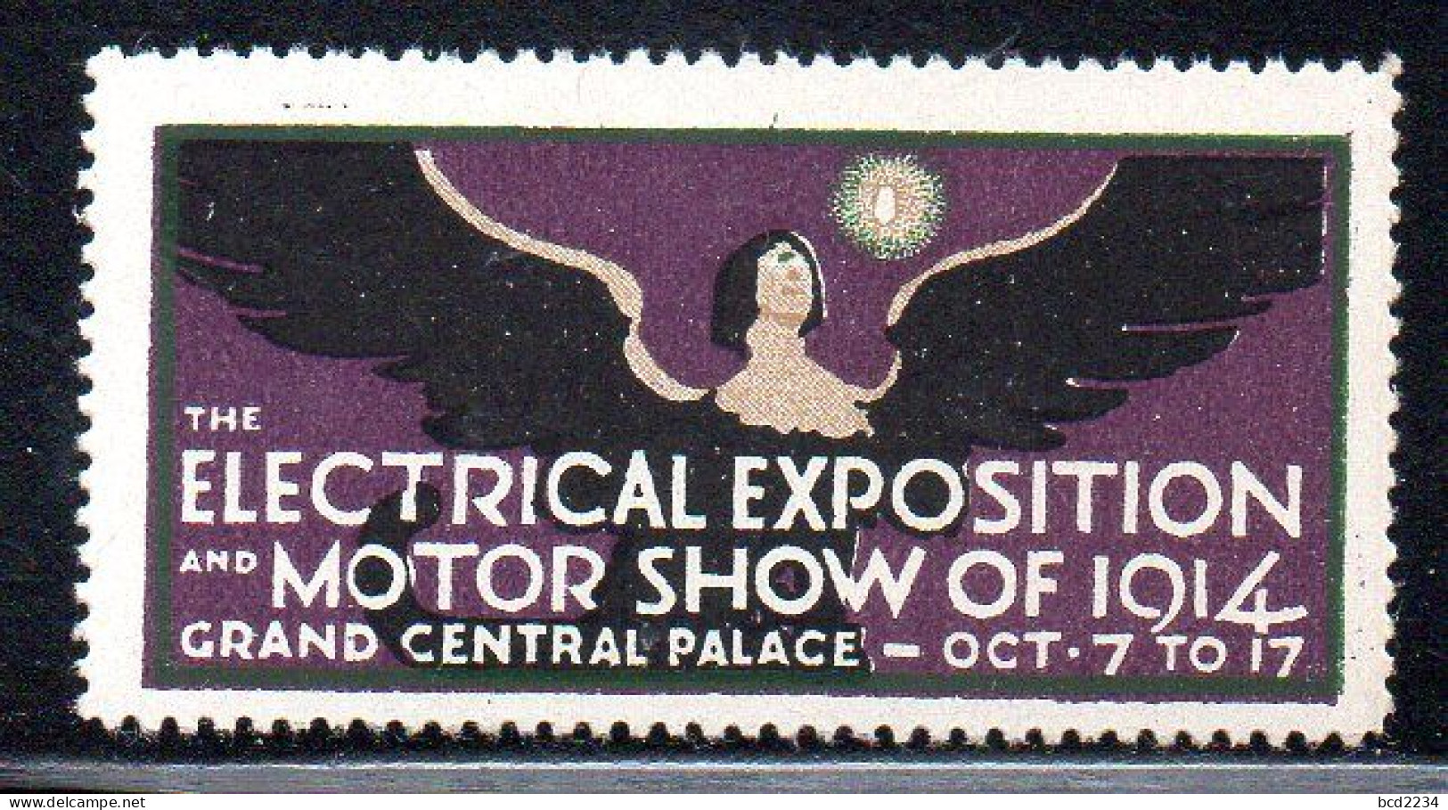 USA ELECTRICAL EXPOSTION & MOTOR SHOW 1914 GRAND CENTRAL PALACE ADVERTISING POSTER STAMP LABEL NHM Reklamemarke Vignette - Elektriciteit