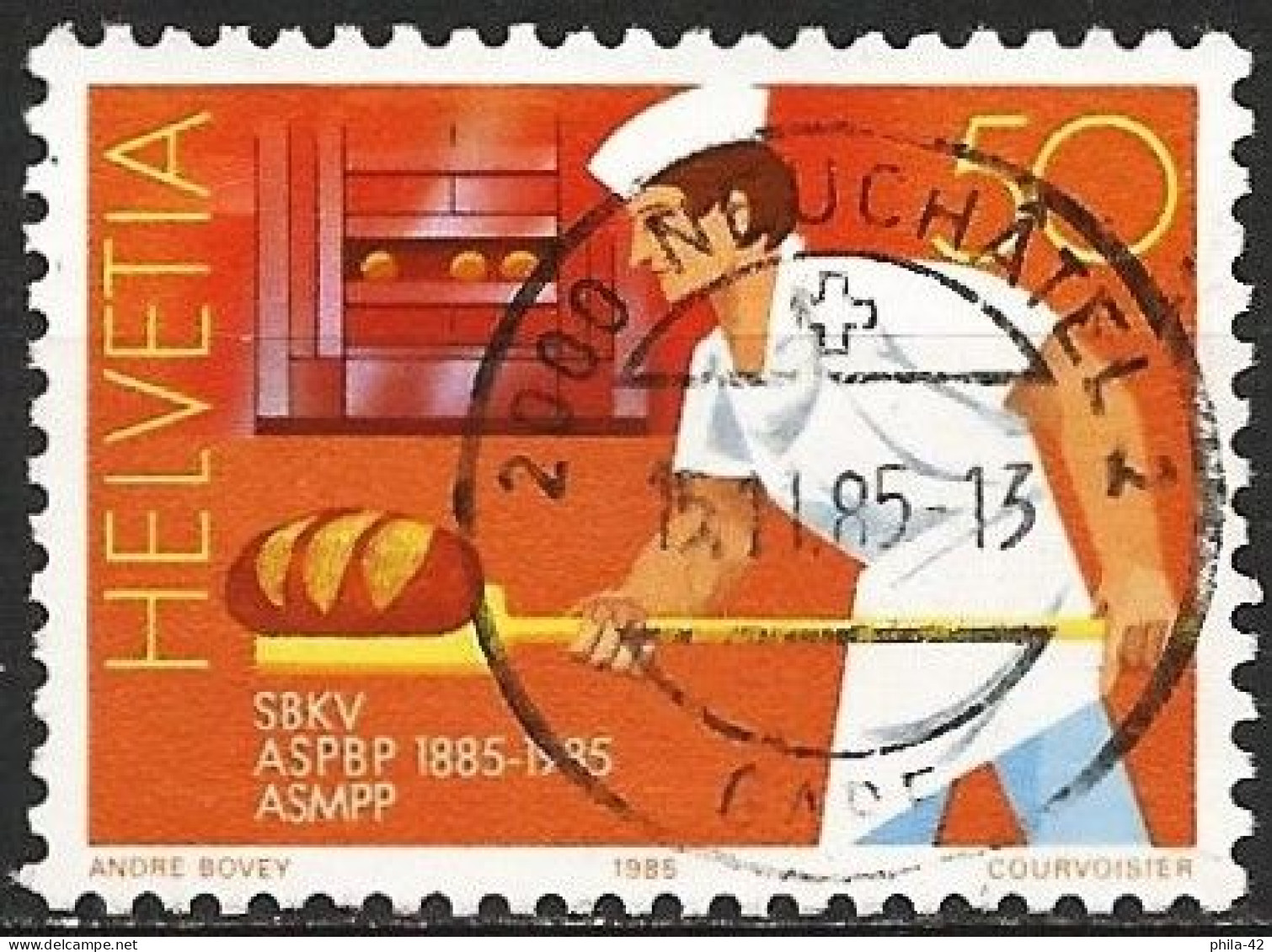 Switzerland 1985 - Mi 1301 - YT 1230 ( Baker Baking Bread ) - Usati