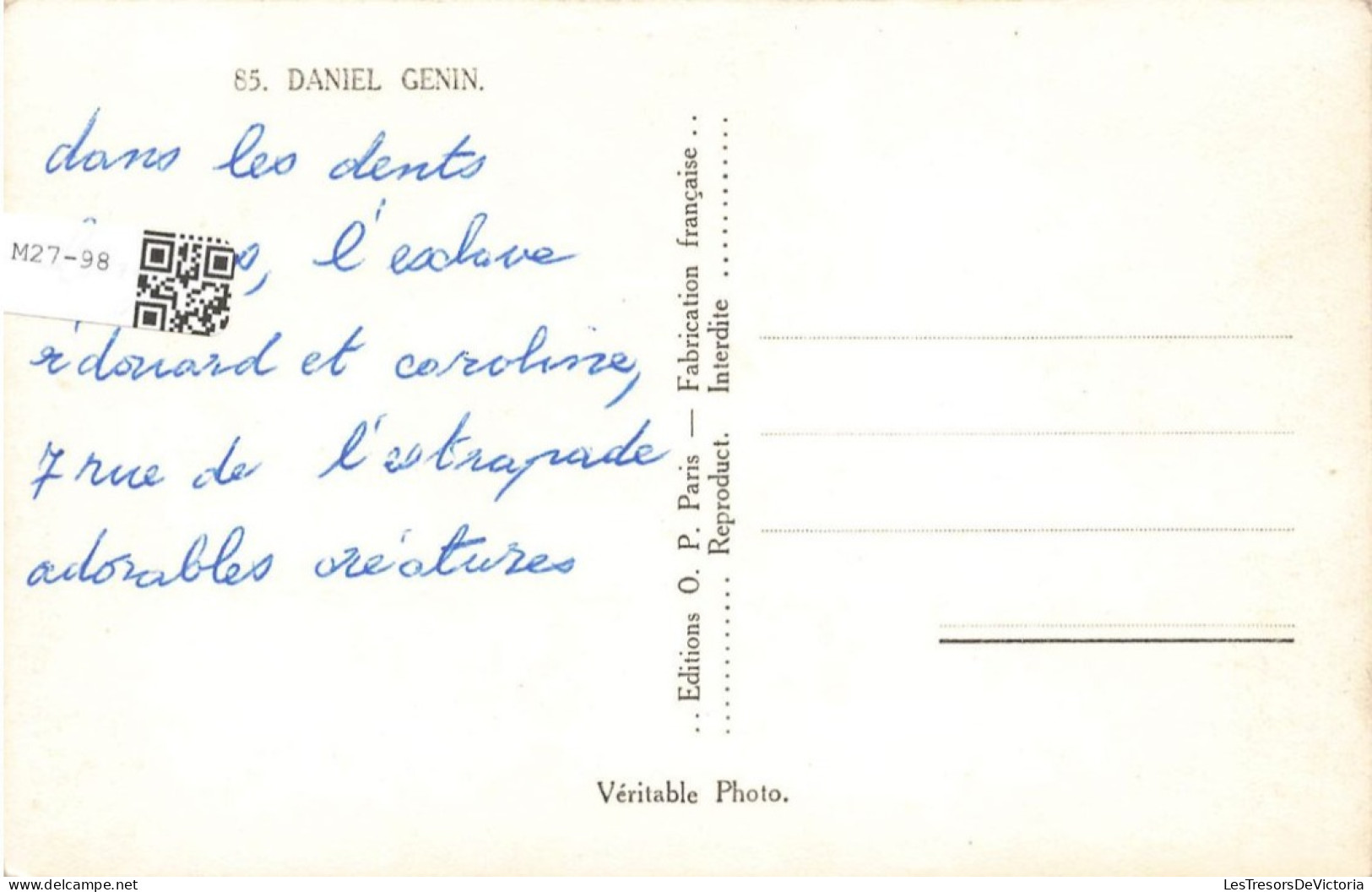 CELEBRITE - Daniel Genin - Acteur  - Carte Postale - Sonstige & Ohne Zuordnung