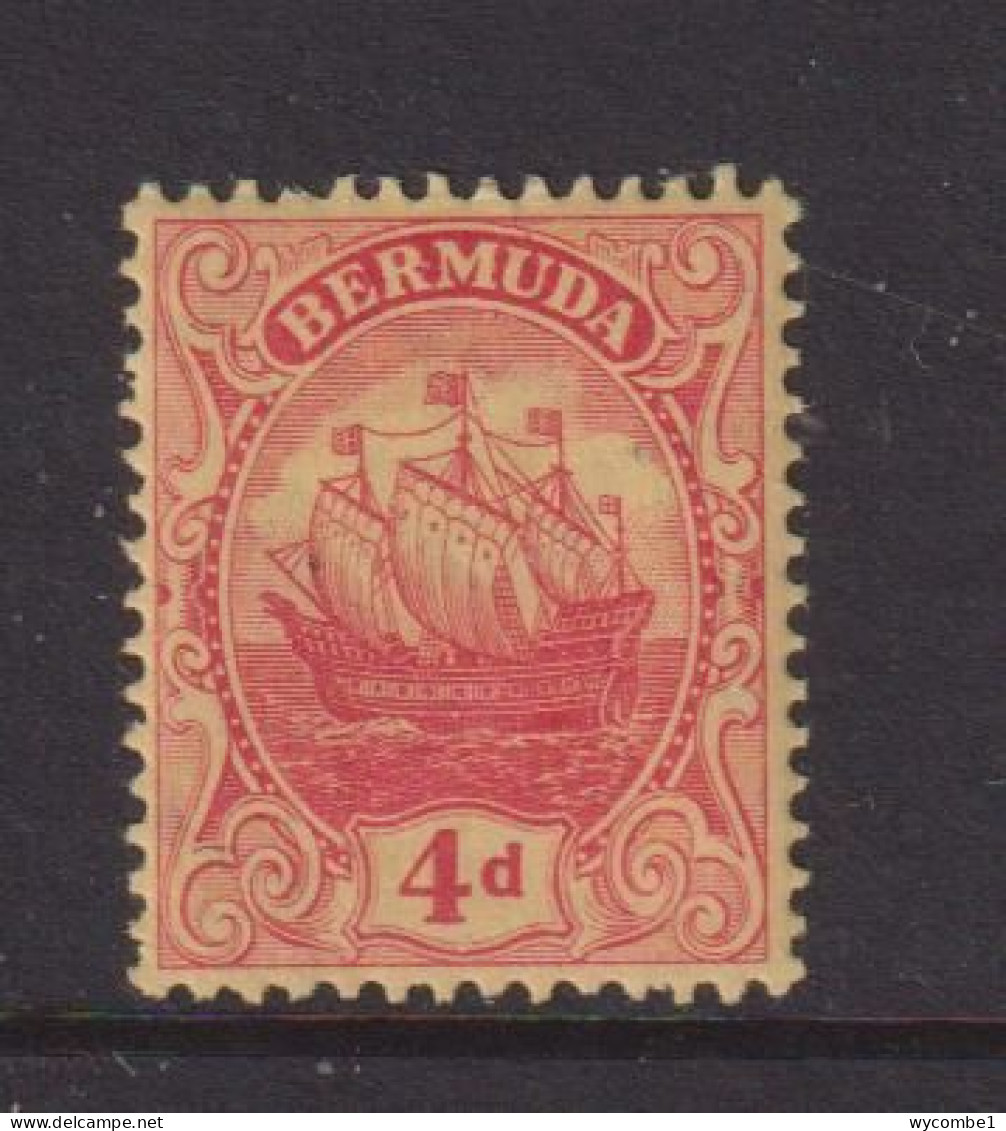 BERMUDA  - 1910-25  Colony Badge 4d Hinged Mint - Bermuda