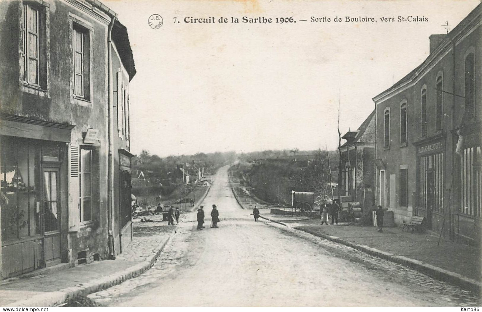 Bouloire * Circuit De La Sarthe 1906 * Rue , Sortie De La Commune Vers St Calais * Course Automobile - Bouloire
