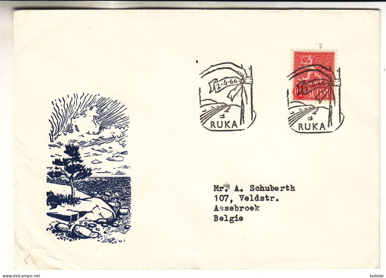 Finlande - Lettre De 1966 - Oblit Ruka - - Covers & Documents