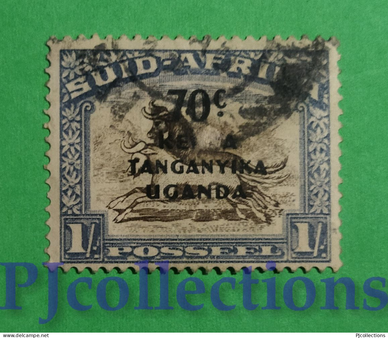 S813- KENYA - TANGANYIKA - UGANDA 1941 70c OVERPRINTED ON SOUTH AFRICA 1sh USATO - USED - Kenya, Uganda & Tanganyika