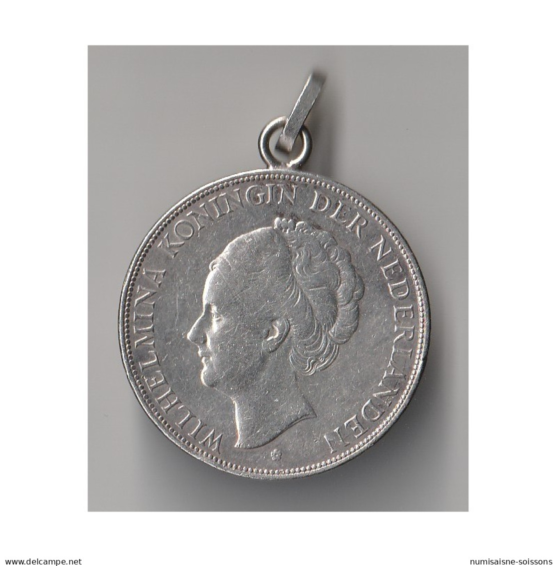 PENDENTIF EN ARGENT - 2 ½ GULDEN 1930 - WILHELMINA  - 25.90 G - 50 Cm - 0/95323 -  - 2 1/2 Florín Holandés (Gulden)