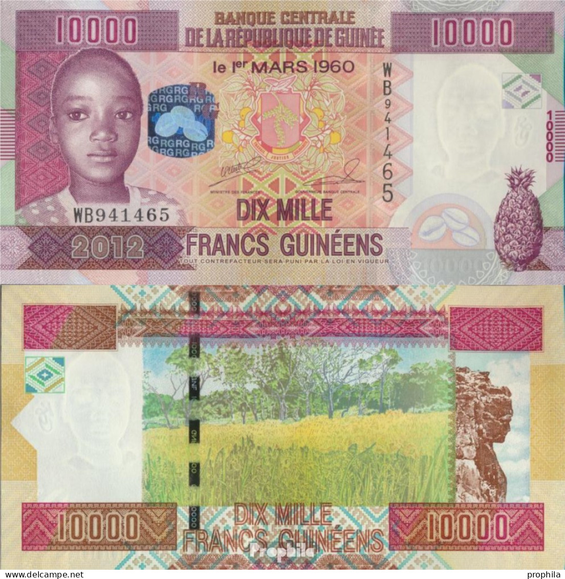 Guinea Pick-Nr: 46 Bankfrisch 2012 10.000 Francs - Guinée