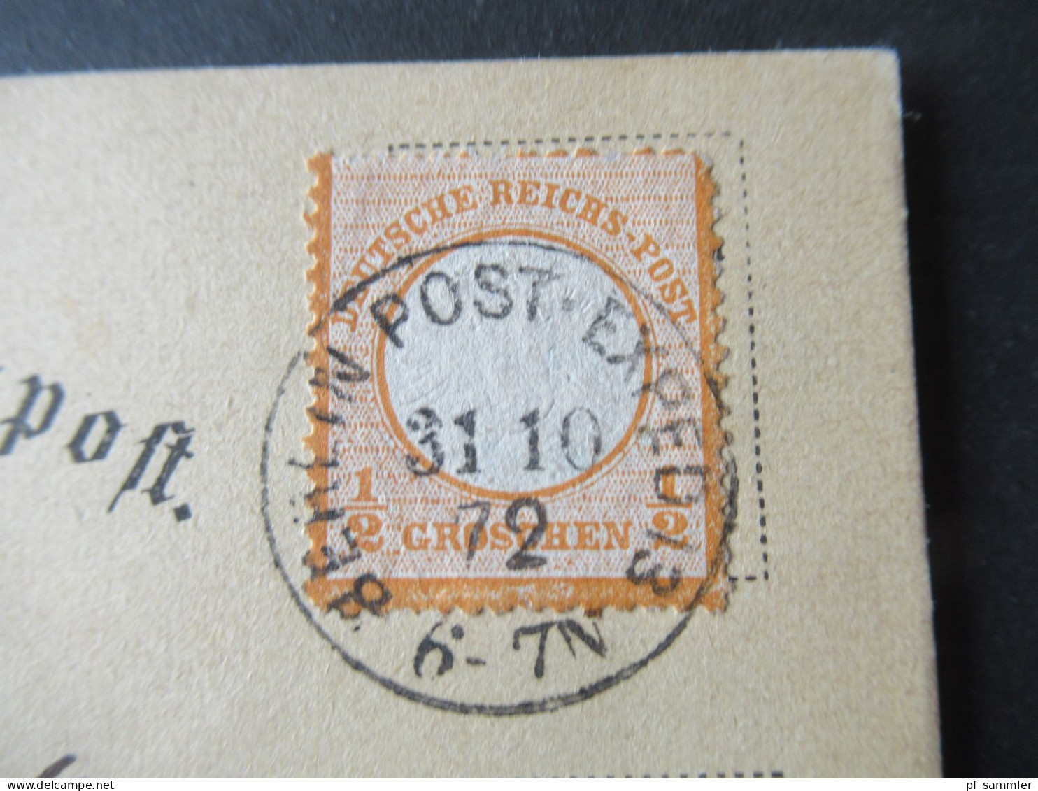 DR 1872 Brustschild Nr.18 Als EF Auf Orts PK Berlin Mit Klarem Stempel K1 Berlin Post Exped 13 31.10.72 Mit Ank. Stempel - Cartas & Documentos