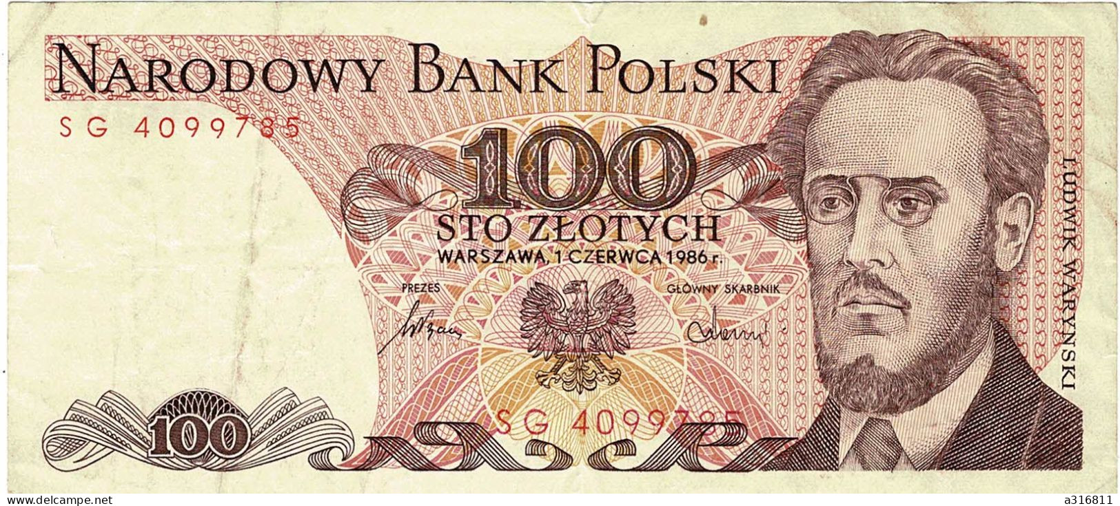 Billet Bank Polski 1986 - Pologne