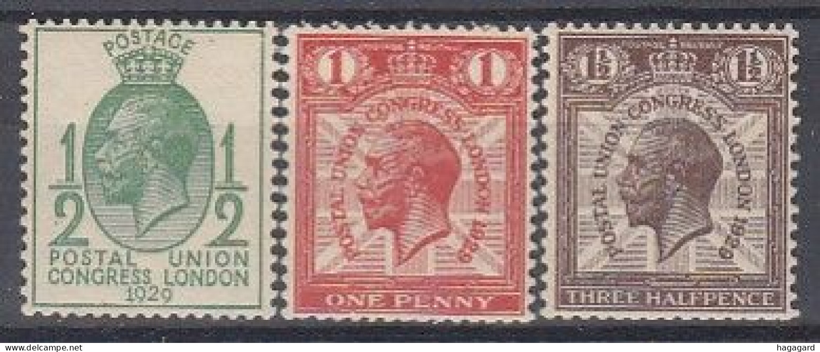 Great Britain 1929. Michel 170-72 Y (horizontal Watermark). MH(*) - Neufs