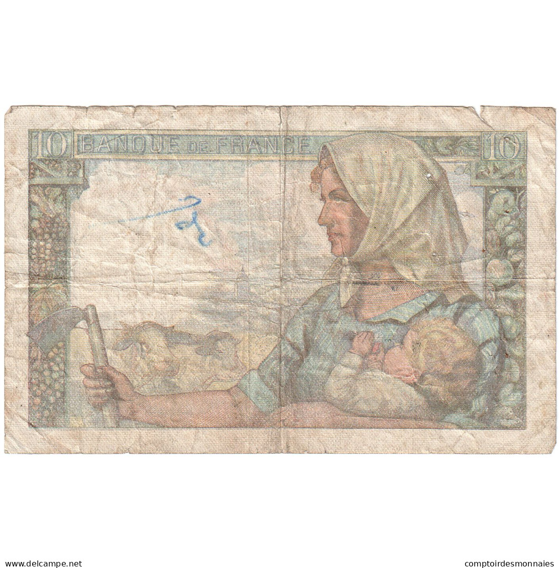 France, 10 Francs, Mineur, 1947, W.148, B, Fayette:8.18, KM:99f - 10 F 1941-1949 ''Mineur''