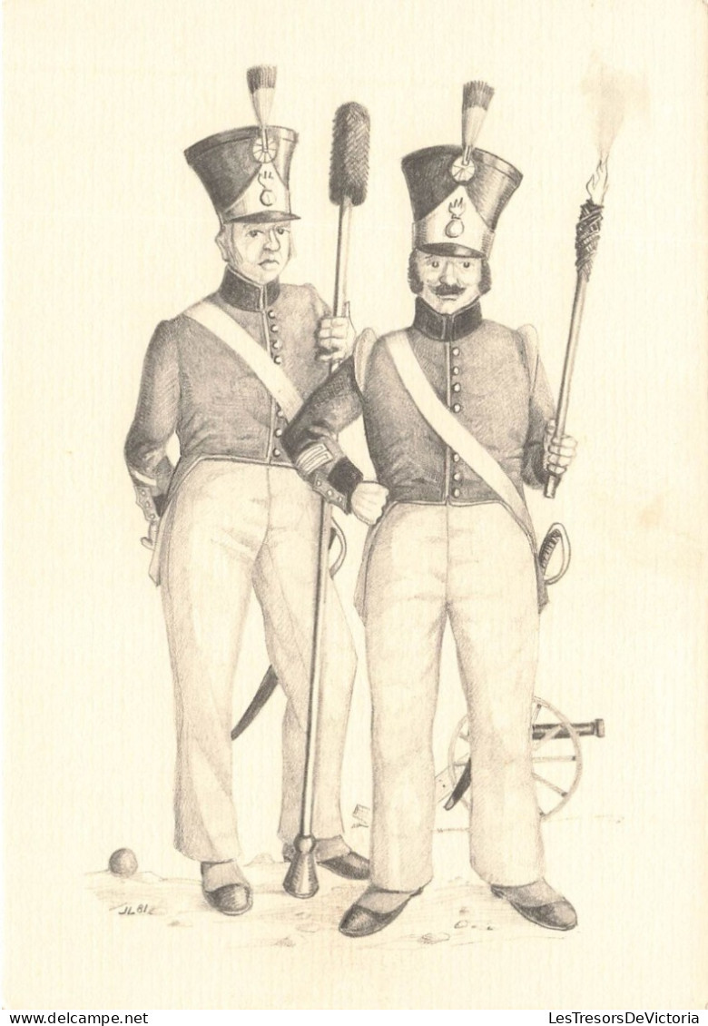 MILITARIA - Armée Des Pays-Bas - Caporal Et Canonnier De L'artillerie De Campagne - Carte Postale Ancienne - Characters