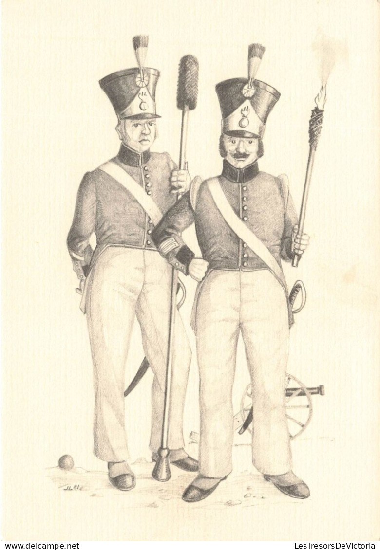 MILITARIA - Armée Des Pays-Bas - Caporal Et Canonnier De L'artillerie De Campagne - Carte Postale Ancienne - Personen