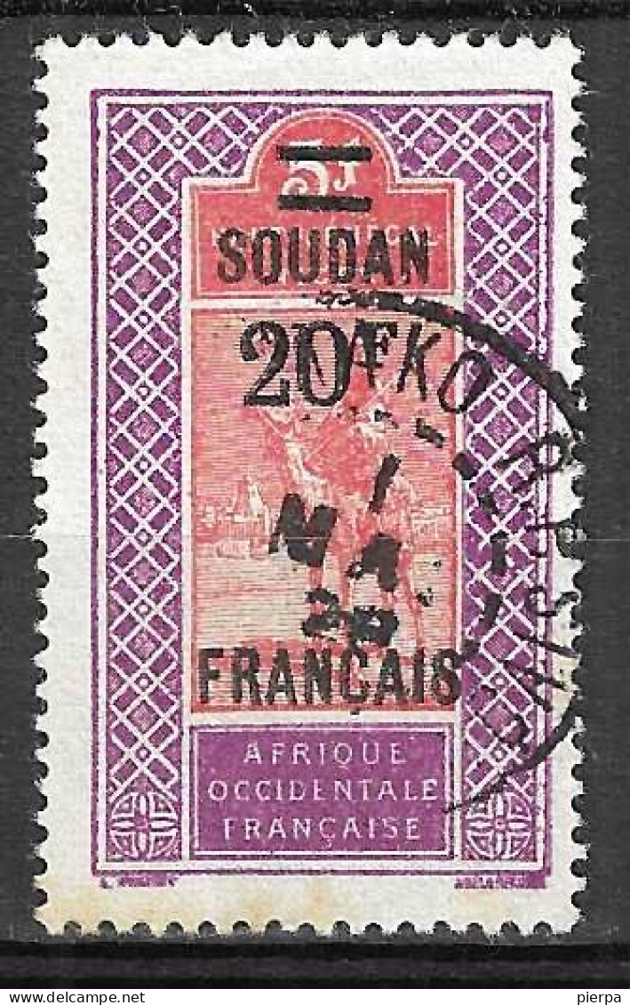 FRENCH SOUDAN - 1922 - DEFINITIVE OVERPRINTED - F.27/F.5 - CANCELLED (YVERT 52 - MICHEL 59) - Usados