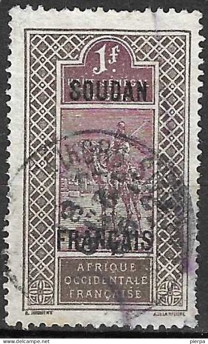 FRENCH SOUDAN - 1921 - DEFINITIVE OVERPRINTED - F.1 - CANCELLED (YVERT 34 - MICHEL 43) - Gebruikt