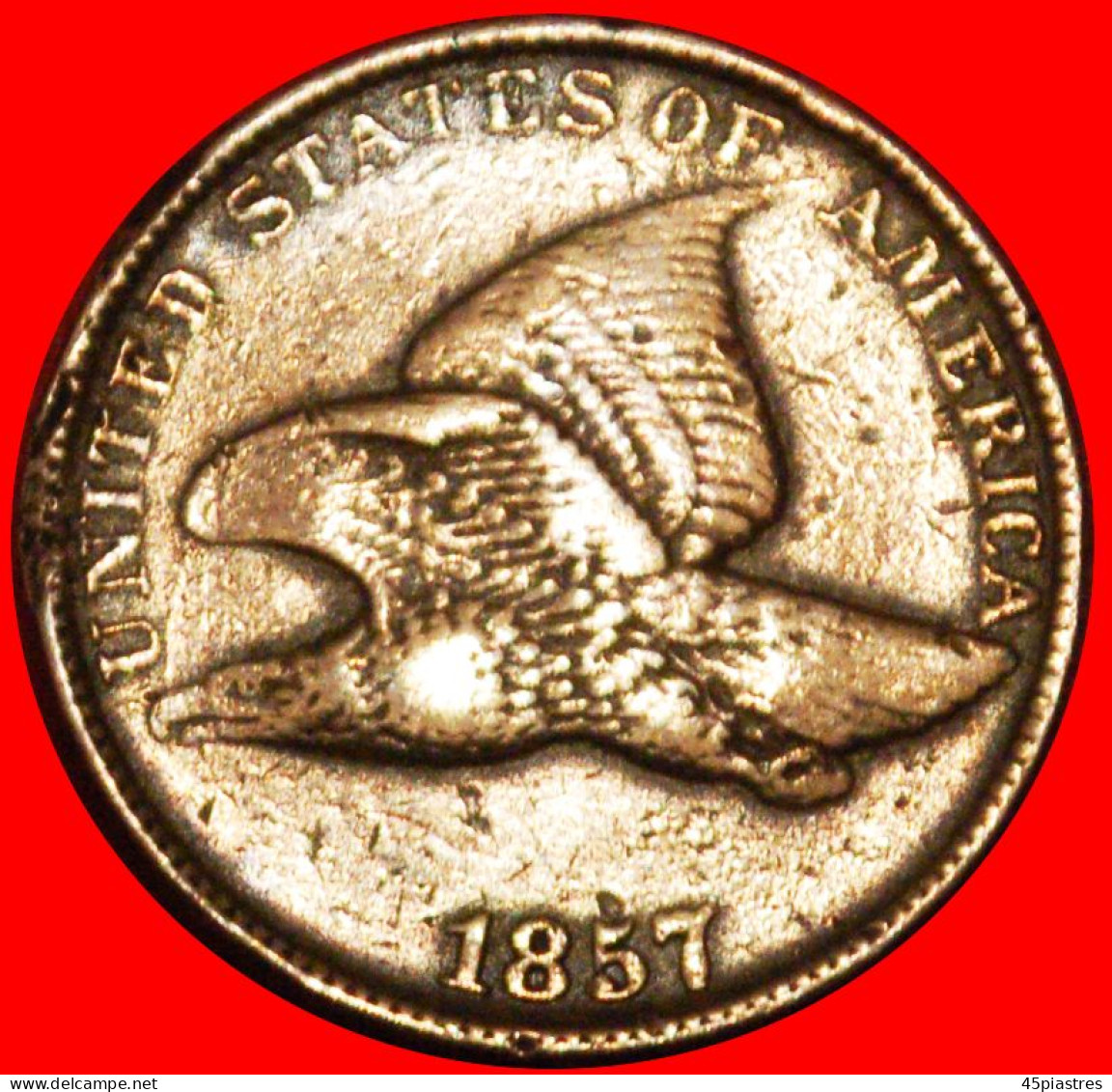 * FLYING EAGLE (1856-1858): USA  1 CENT 1857 UNCOMMON!  · LOW START ·  NO RESERVE! - 1856-1858: Flying Eagle