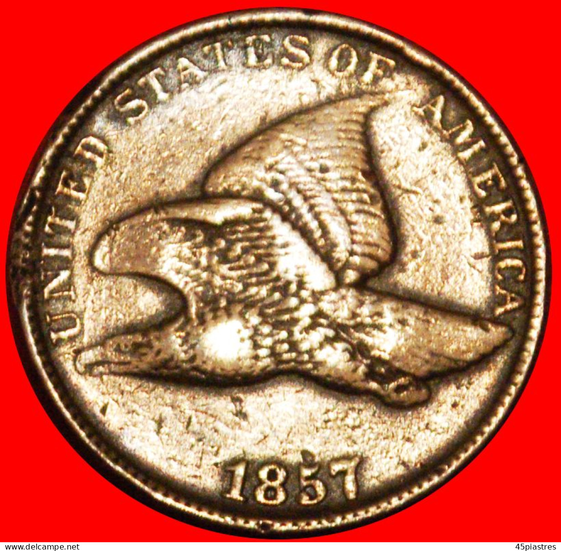 * FLYING EAGLE (1856-1858): USA  1 CENT 1857 UNCOMMON!  · LOW START ·  NO RESERVE! - 1856-1858: Flying Eagle (Aquila Volante)