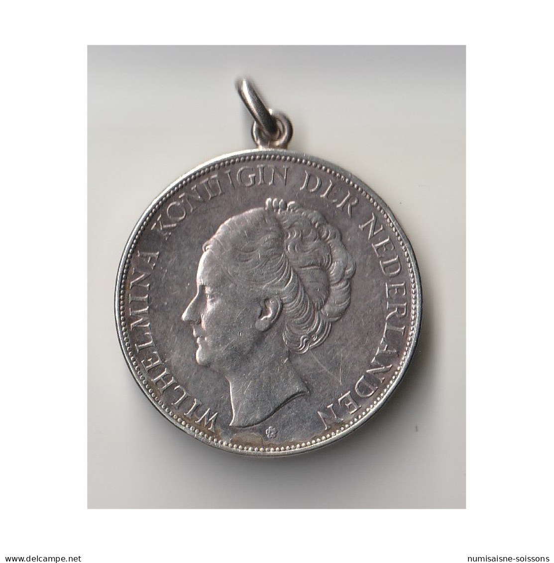 PENDENTIF EN ARGENT - 2 ½ GULDEN 1938 - WILHELMINA  - 25.59 G - 45 Cm - 0/95324 -  - 2 1/2 Gulden