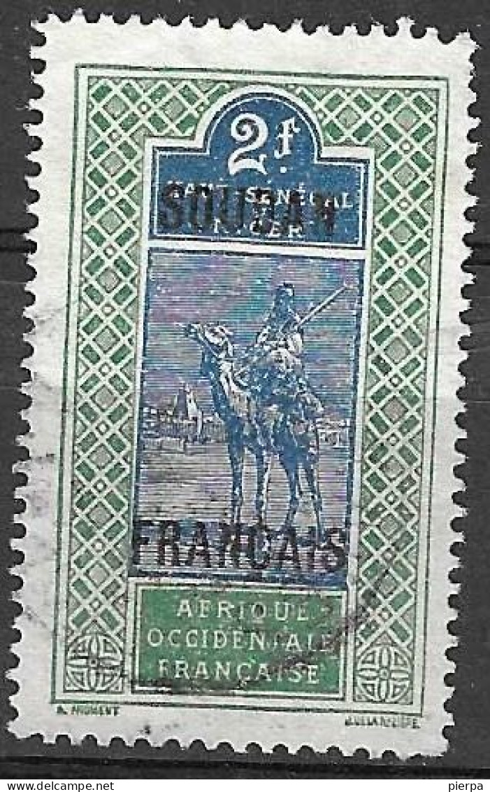 FRENCH SOUDAN - 1921 - DEFINITIVE OVERPRINTED - F. 2 - CANCELLED (YVERT 35 - MICHEL 46) - Usados