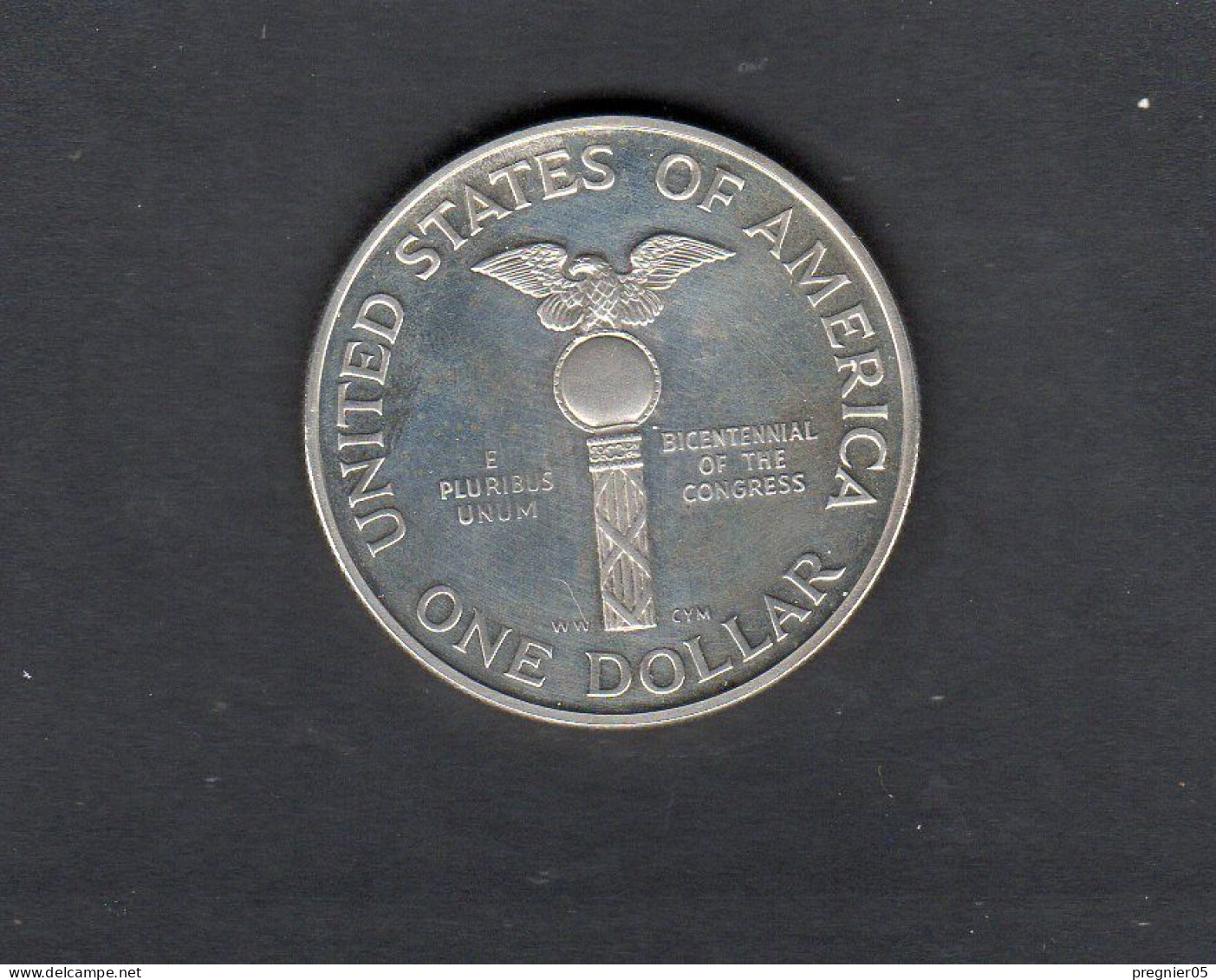 Baisse De Prix USA - Pièce 1 Dollar Argent BE Bicentenaire Du Congrès  1989S SPL/AU KM.225 - Commemoratives