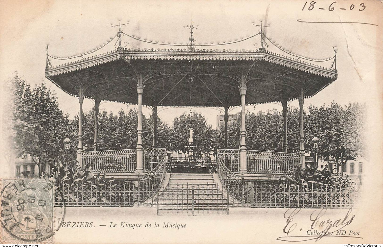 FRANCE - Béziers - Le Kiosque De La Musique - Carte Postale Ancienne - Beziers