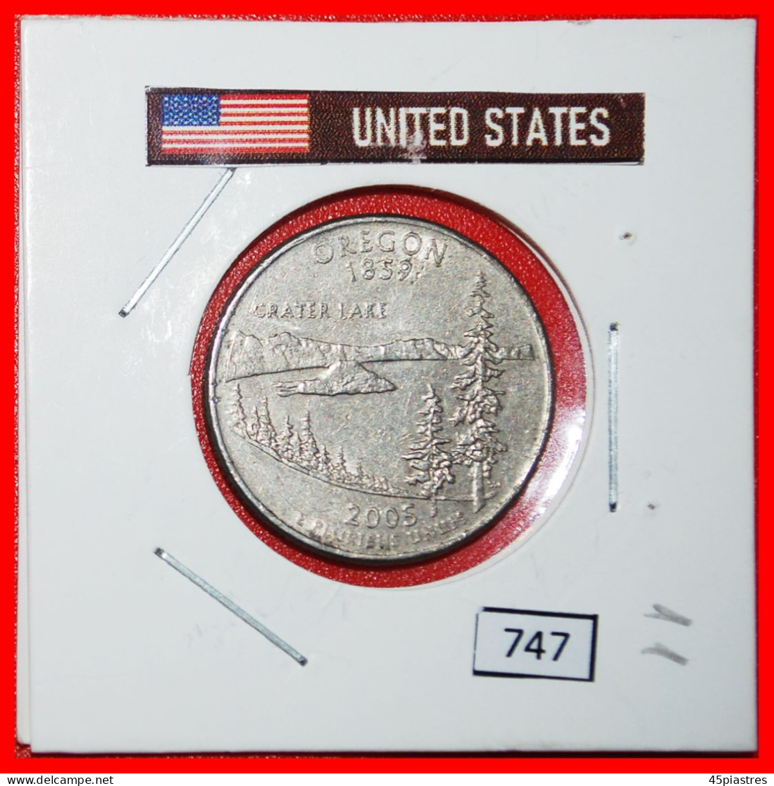 * WIZARD ISLAND 1859: USA  1/4 DOLLAR 2005P! WASHINGTON (1789-1797) IN HOLDER!  · LOW START ·  NO RESERVE! - 1999-2009: State Quarters