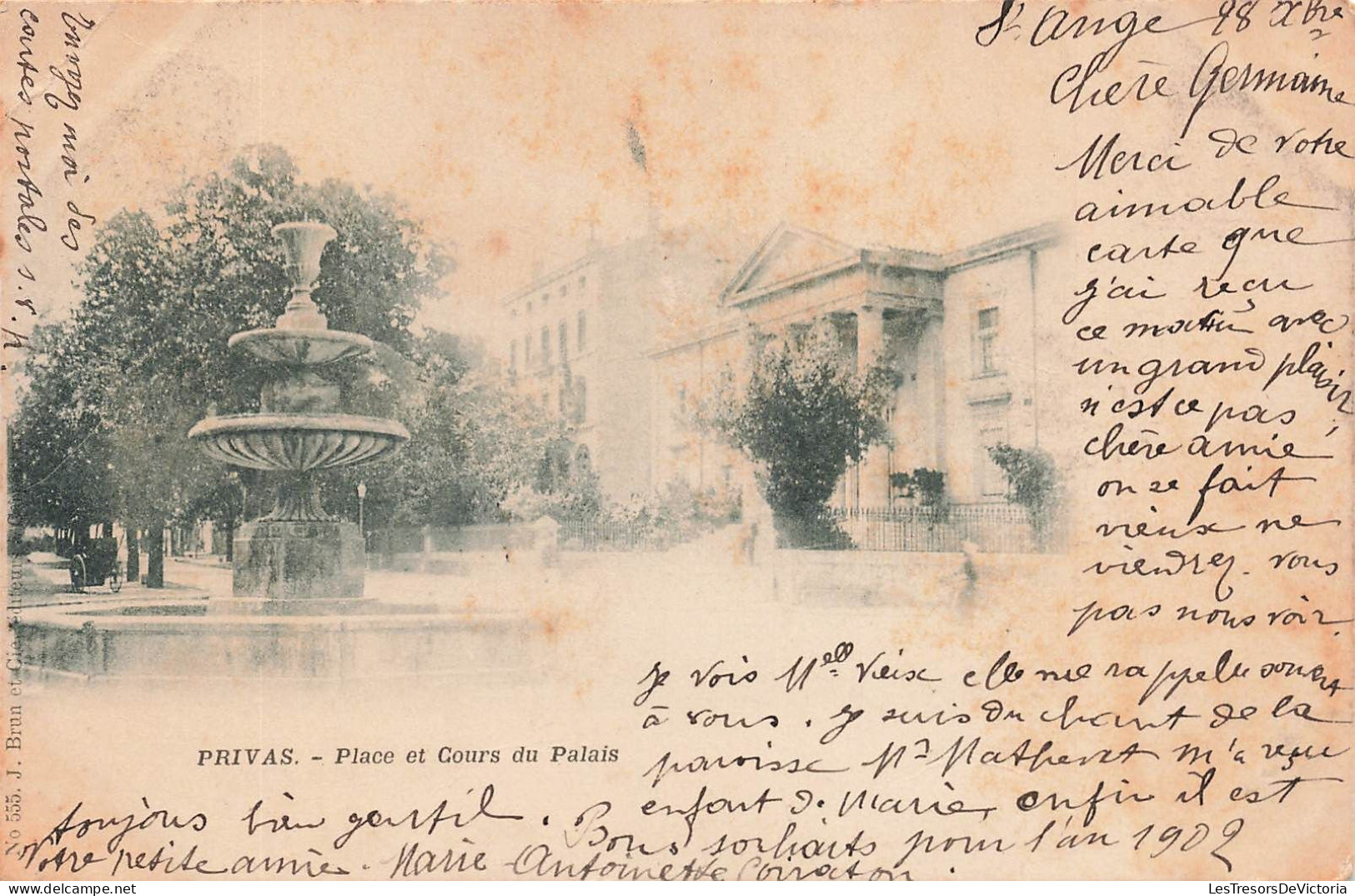 FRANCE - Privas - Vue Sur La Place Et Cours Du Palais - Carte Postale Ancienne - Privas