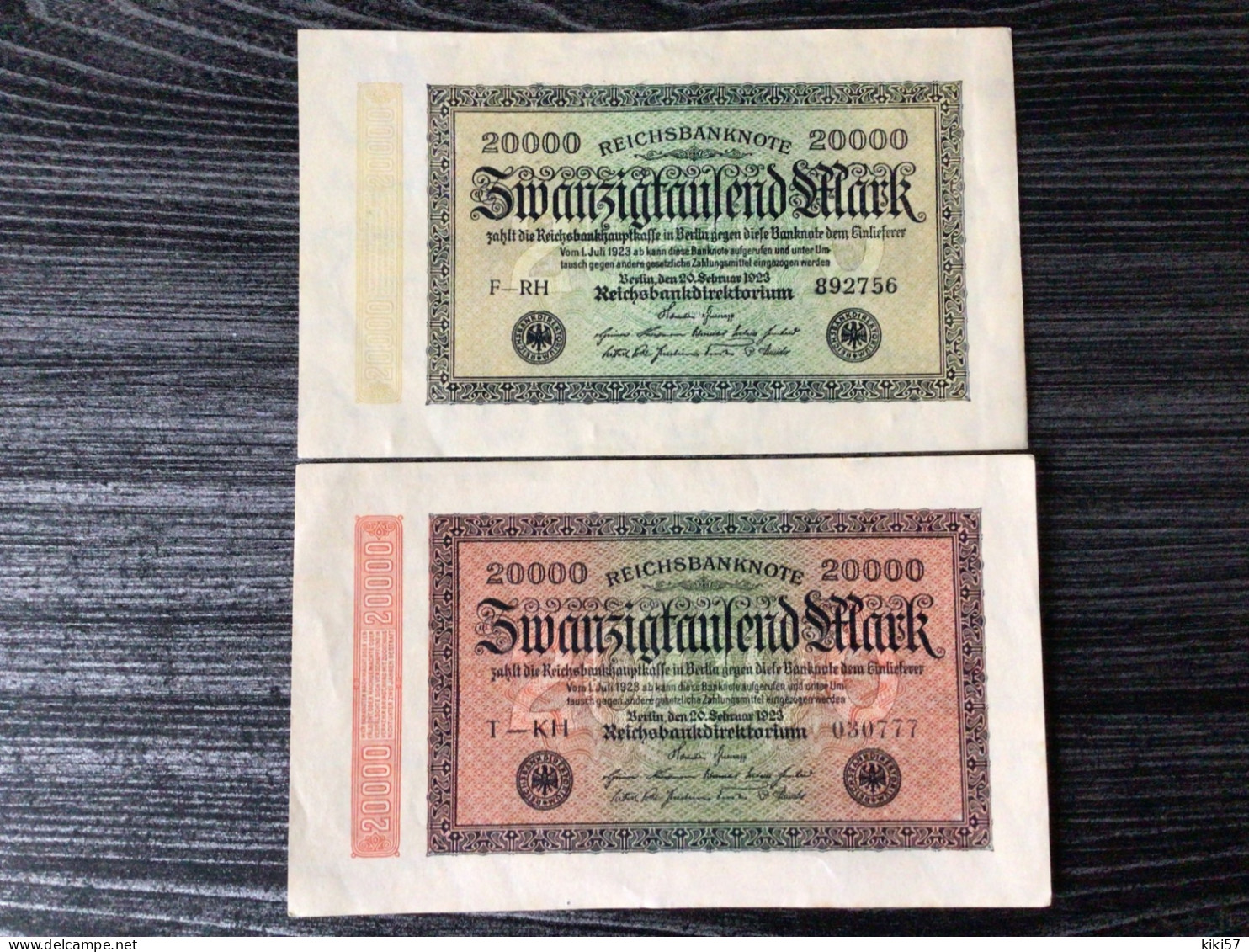 ALLEMAGNE Lot De 2 Billets De 20000 Marks 1923 Neufs - 20000 Mark