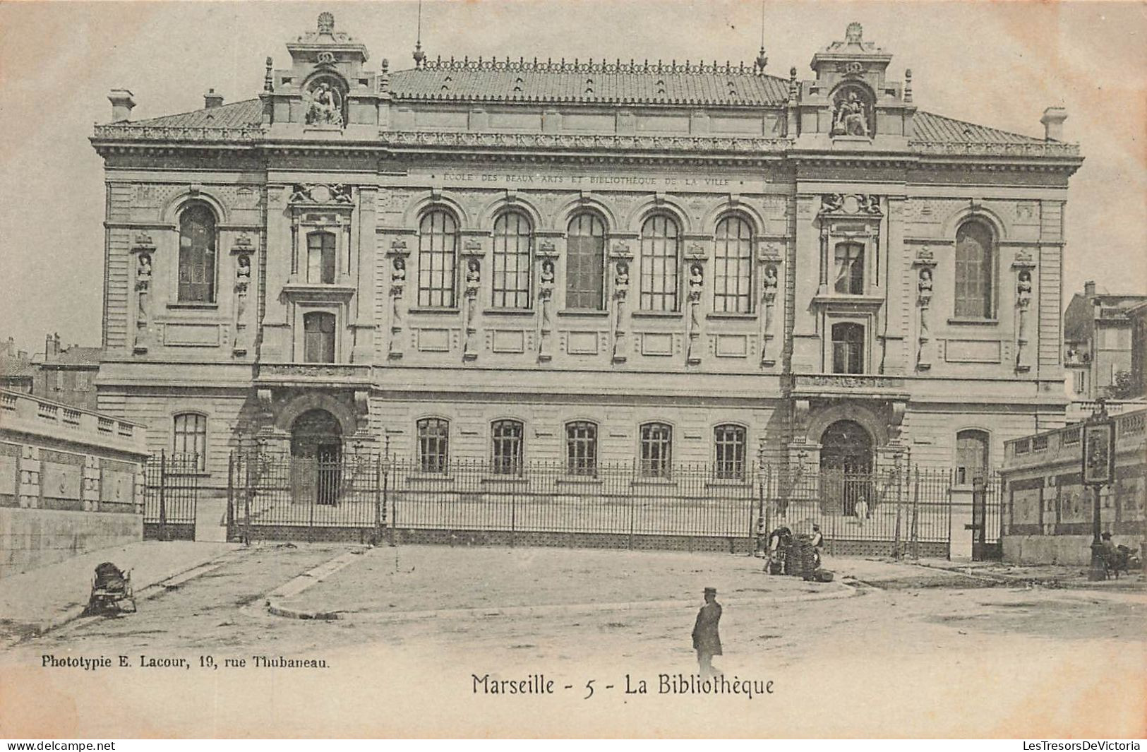 FRANCE - Marseille - Vue Générale De La Bibliothèque - Carte Postale Ancienne - Puerto Viejo (Vieux-Port), Saint Victor, Le Panier