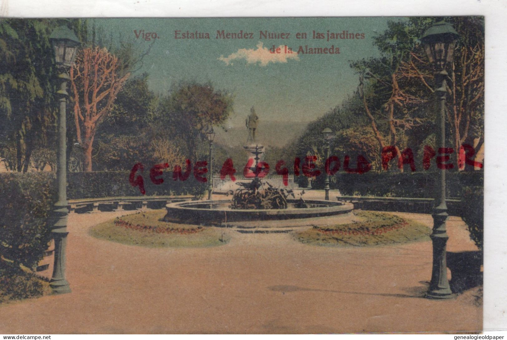 ESPAGNE - VIGO - ESTATUA MENDEZ NUMEZ EN LAS JARDINES DE LA ALAMEDA - Pontevedra