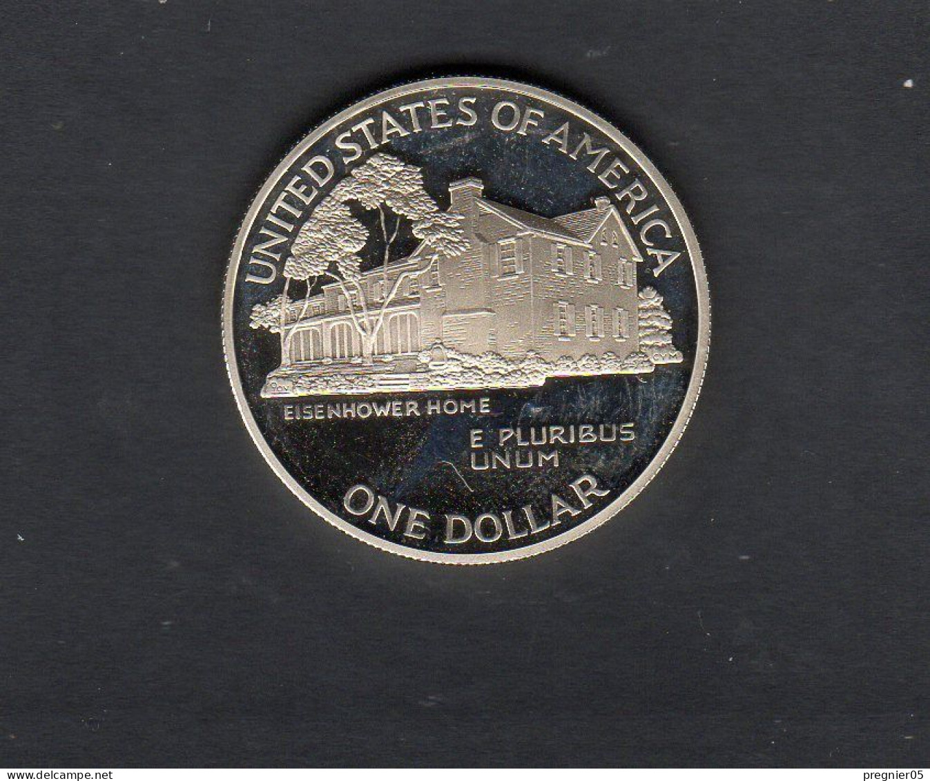 Baisse De Prix USA - Pièce 1 Dollar Argent BE Anniversaire Naissance Eisenhower 1990P FDC KM.227 - Commemorative