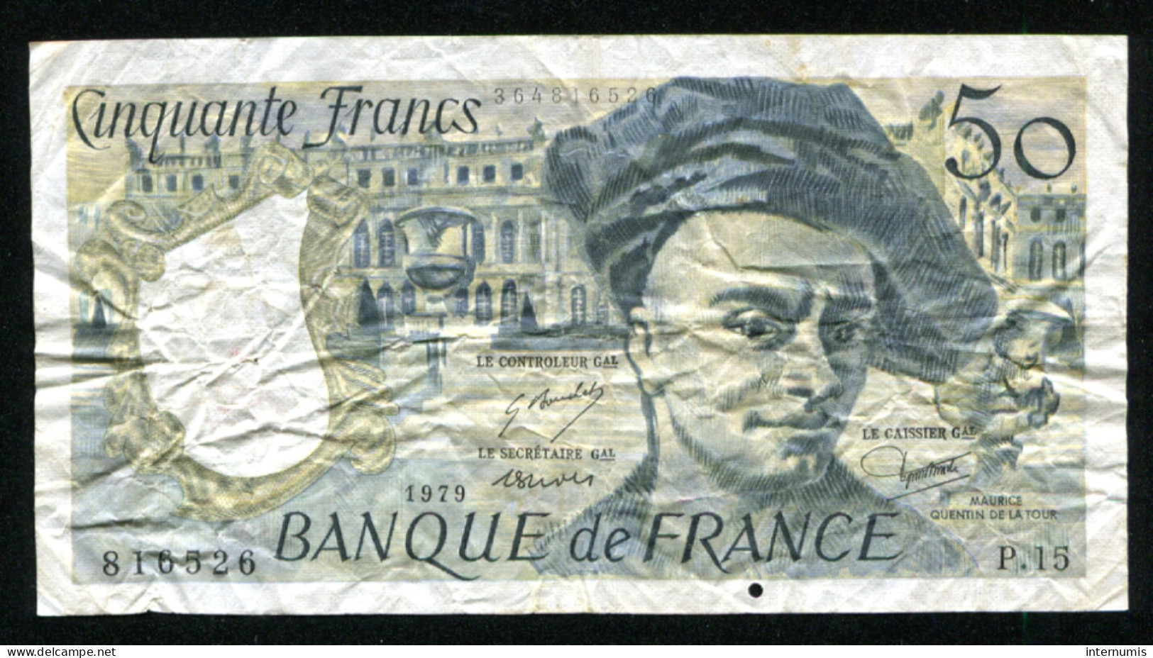 France, 50 Francs, Quentin De La Tour, 1979, N° : P.15-816526, TB (F), Pick#152a, F.67.04 - 50 F 1976-1992 ''quentin De La Tour''