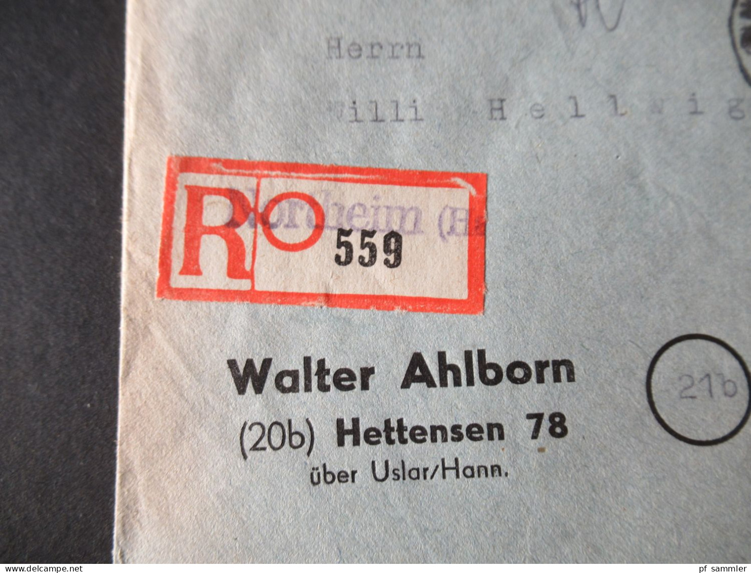 Kontrollrat Leipziger Messe Nr.965 / 966 Einschreiben Not R-Zettel Northeim Nach Referinghausen Krs. Brilon Mit Ank. Stp - Lettres & Documents