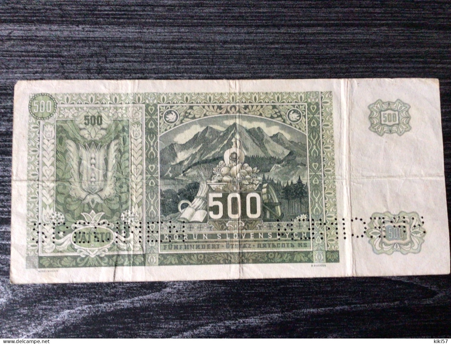 SLOVAQUIE RARE Billet 500 Patsto 1941 SPÉCIMEN - Eslovaquia
