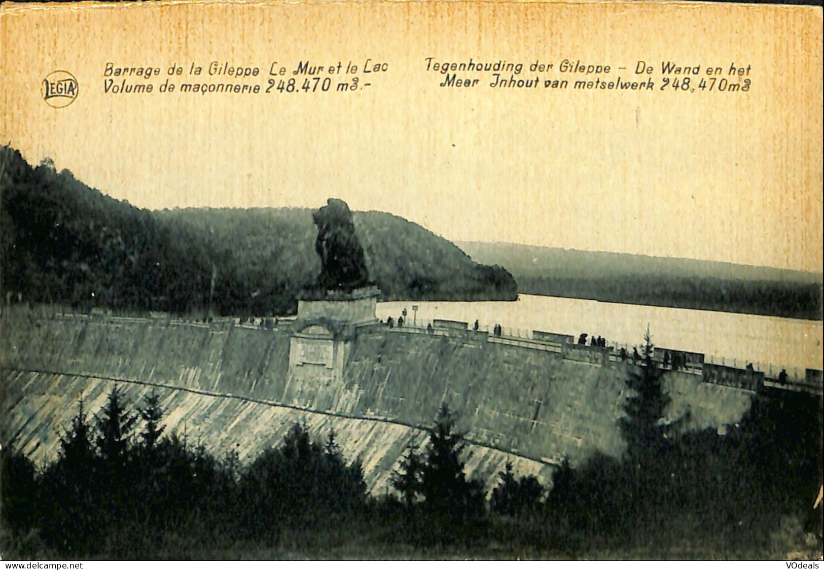 Belgique - Liège -  Gileppe (Barrage) - Barrage De La Gileppe - Le Mur Et Le Lac - Gileppe (Barrage)