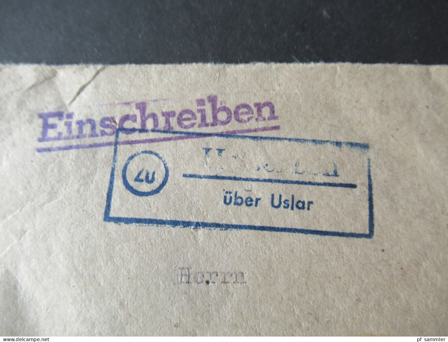 Kontrollrat Einschreiben Nr.936 EF Einschreiben Blauer Landpoststempel Heffensen über Uslar Nach Referinghausen - Storia Postale