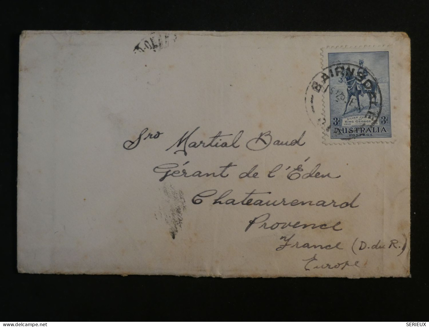 AF16 AUSTRALIA  BELLE LETTRE RARE 1935  BAIRNSDALE A LA PROVENCE CHATEAURENARD FRANCE+3 P  +TEXT +AFF. INTERESSANT++++ - Cartas & Documentos