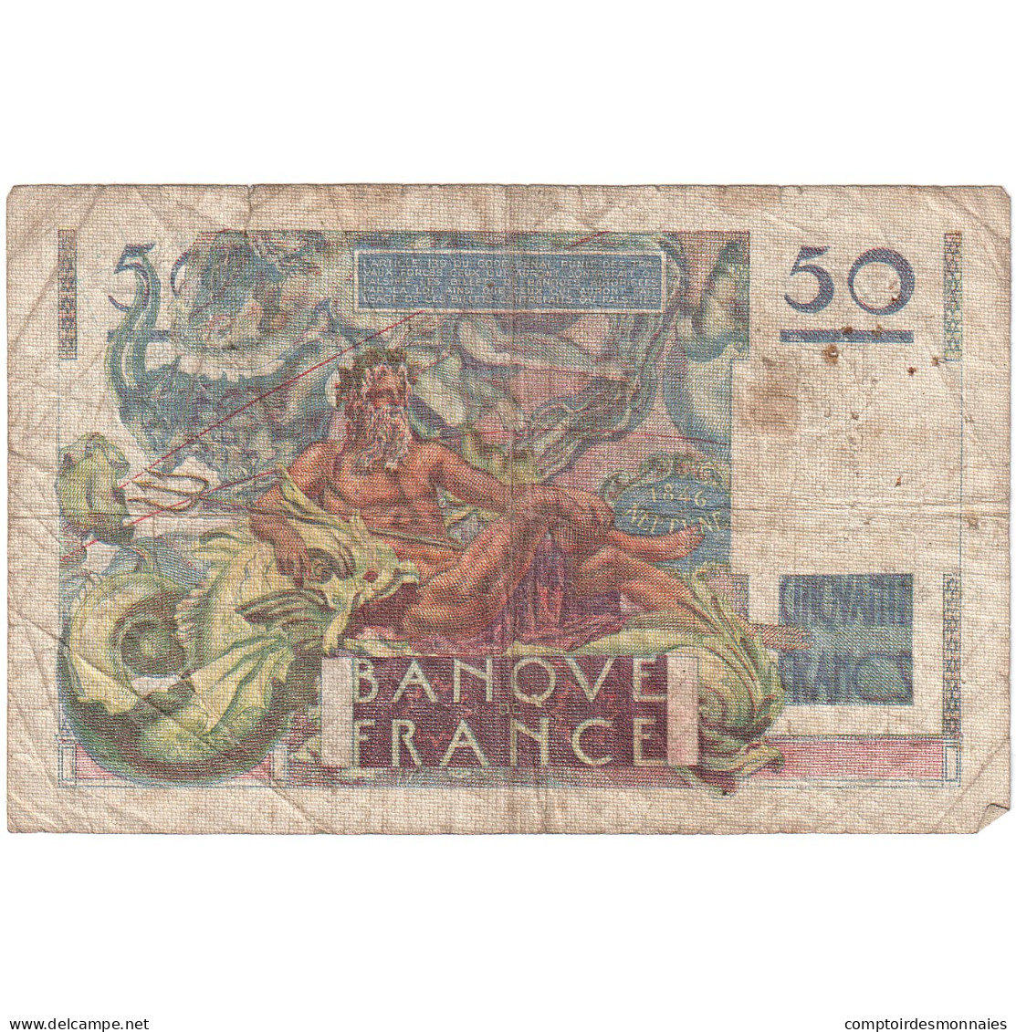 France, 50 Francs, Le Verrier, 1946, E.25, B, Fayette:20.5, KM:127a - 50 F 1946-1951 ''Le Verrier''