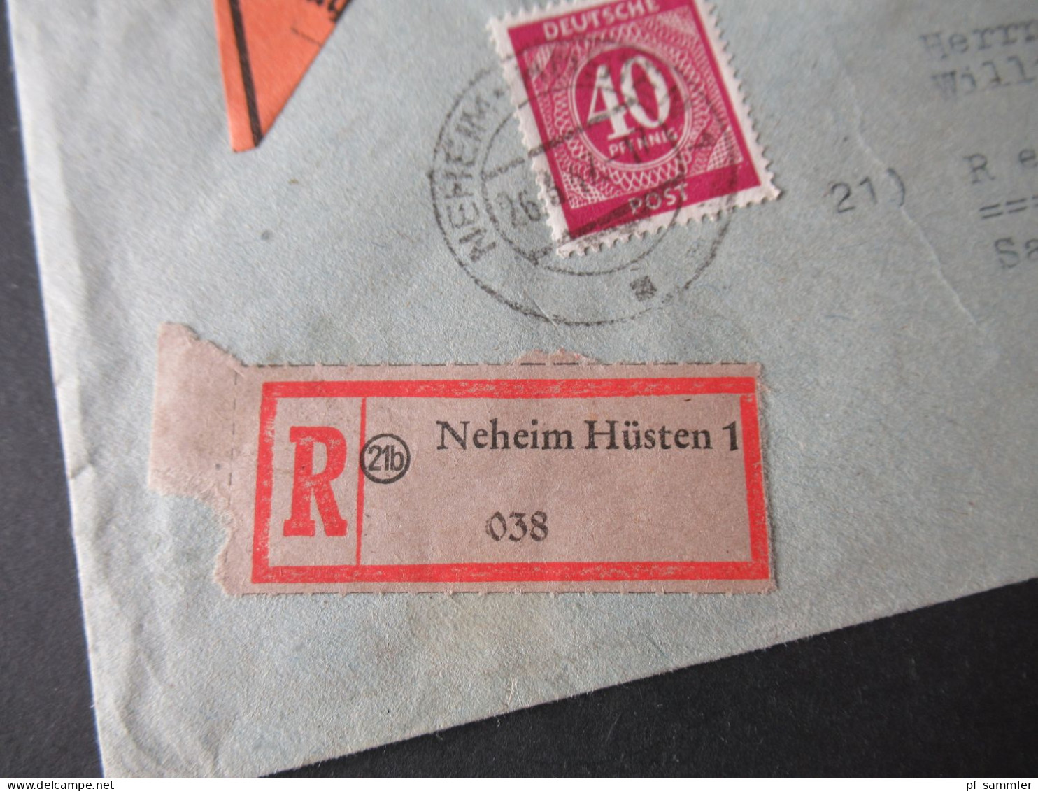 Kontrollrat 26.3.1947 Einschreiben Nachnahme Neheim Hüsten 1 Nach Referinghausen Sauerland Mit Ank. Stempel - Covers & Documents