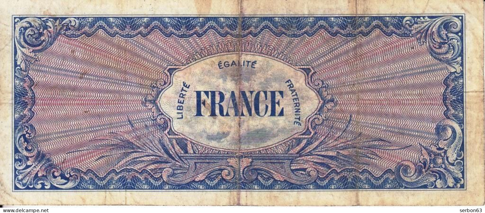 50 FRANCS VERSO FRANCE TYPE 1945 N° 53040608 SANS N° DE SÉRIE BILLET DU TRÉSOR VENDU EN L'ETAT IMPRESSION AMÉRICAINE - 1945 Verso Francés