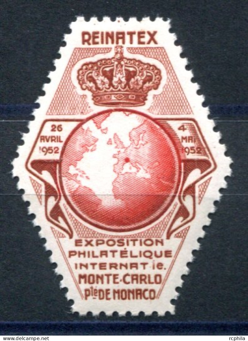 RC 26647 MONACO 1952 REINATEX VIGNETTE DE L'EXPOSITION PHILATELIQUE NEUF ** - Unused Stamps