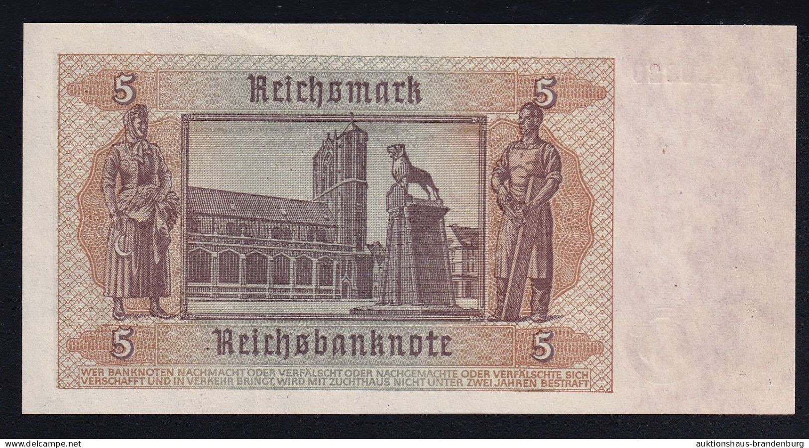 5 Reichsmark 1.8.1942 - Serie B - KN 8-stellig - Reichsbank (DEU-220b) - 5 Reichsmark