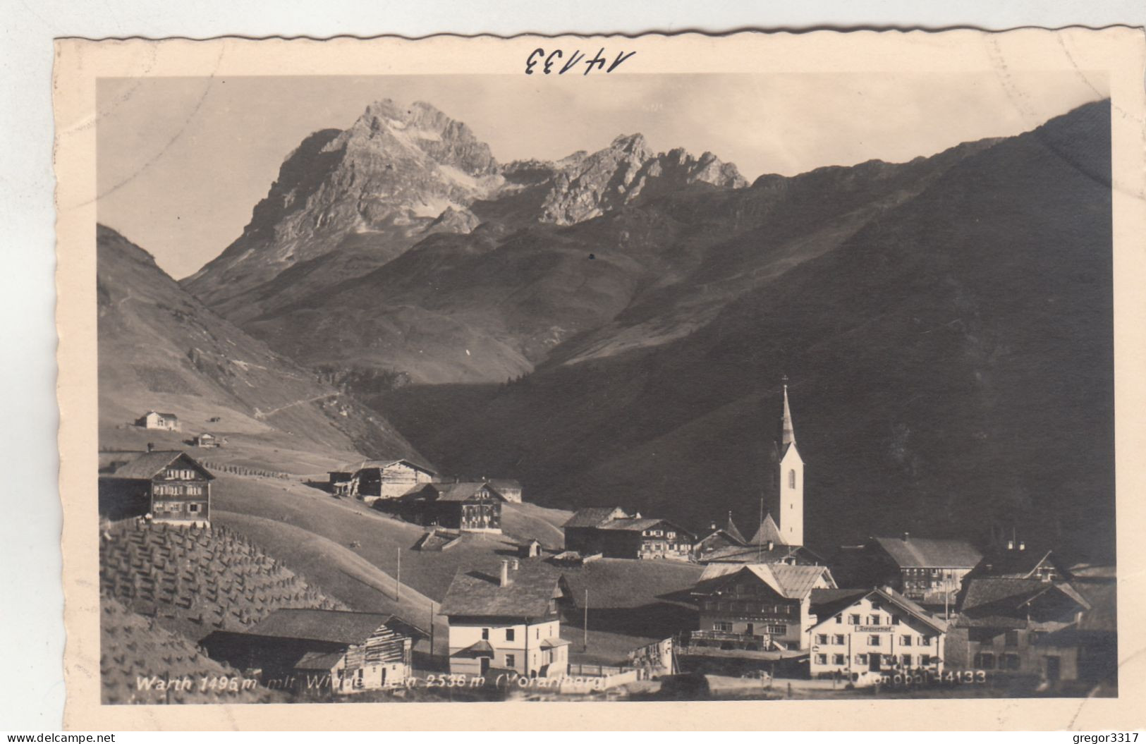 D9900) WARTH 1495m Voarlberg - Häuser U. Kirche Mit WIDDERSTEIN - Alt ! - Warth