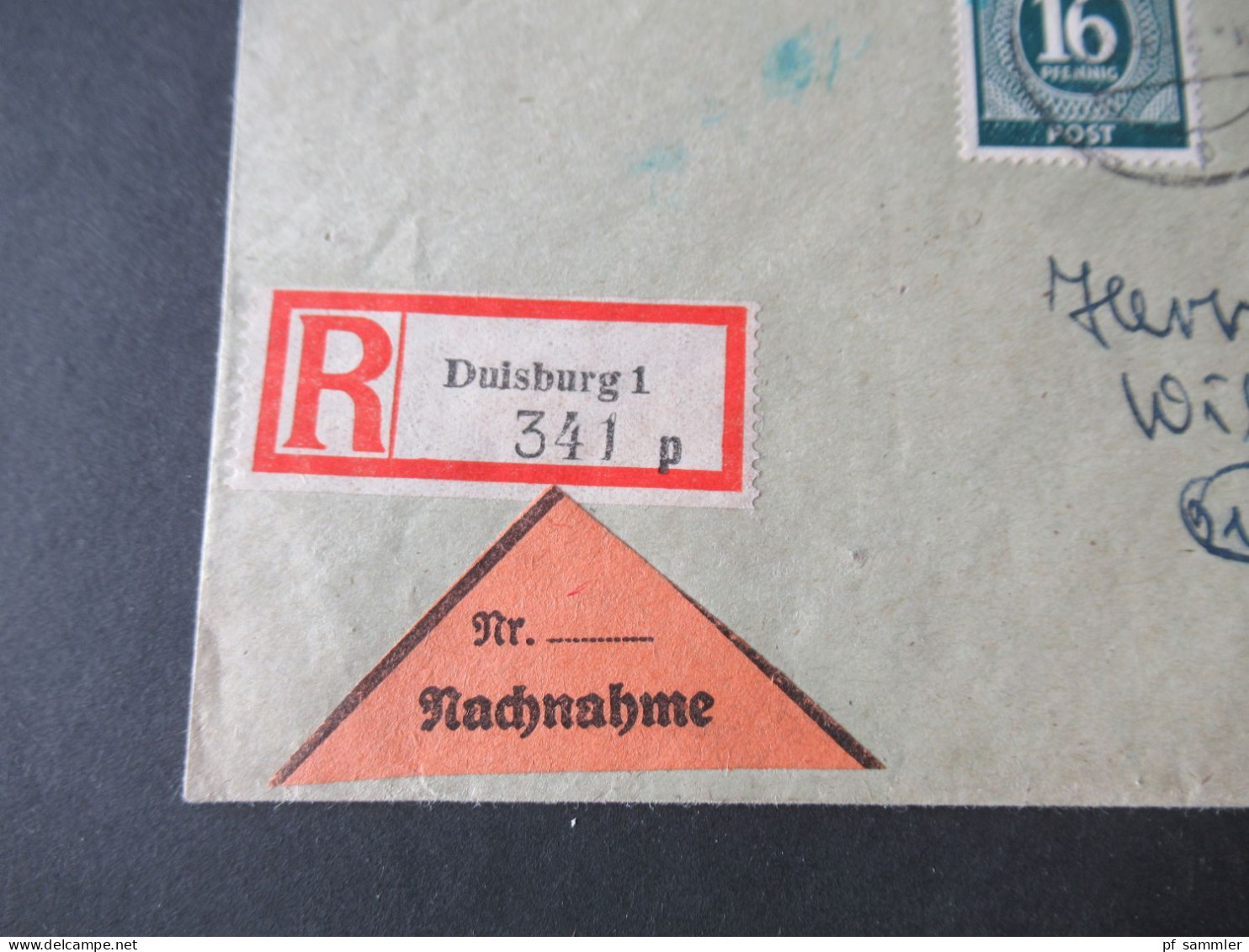 Kontrollrat 03.4.1947 Einschreiben Nachnahme Duisburg 1 Nach Referinghausen Sauerland - Lettres & Documents