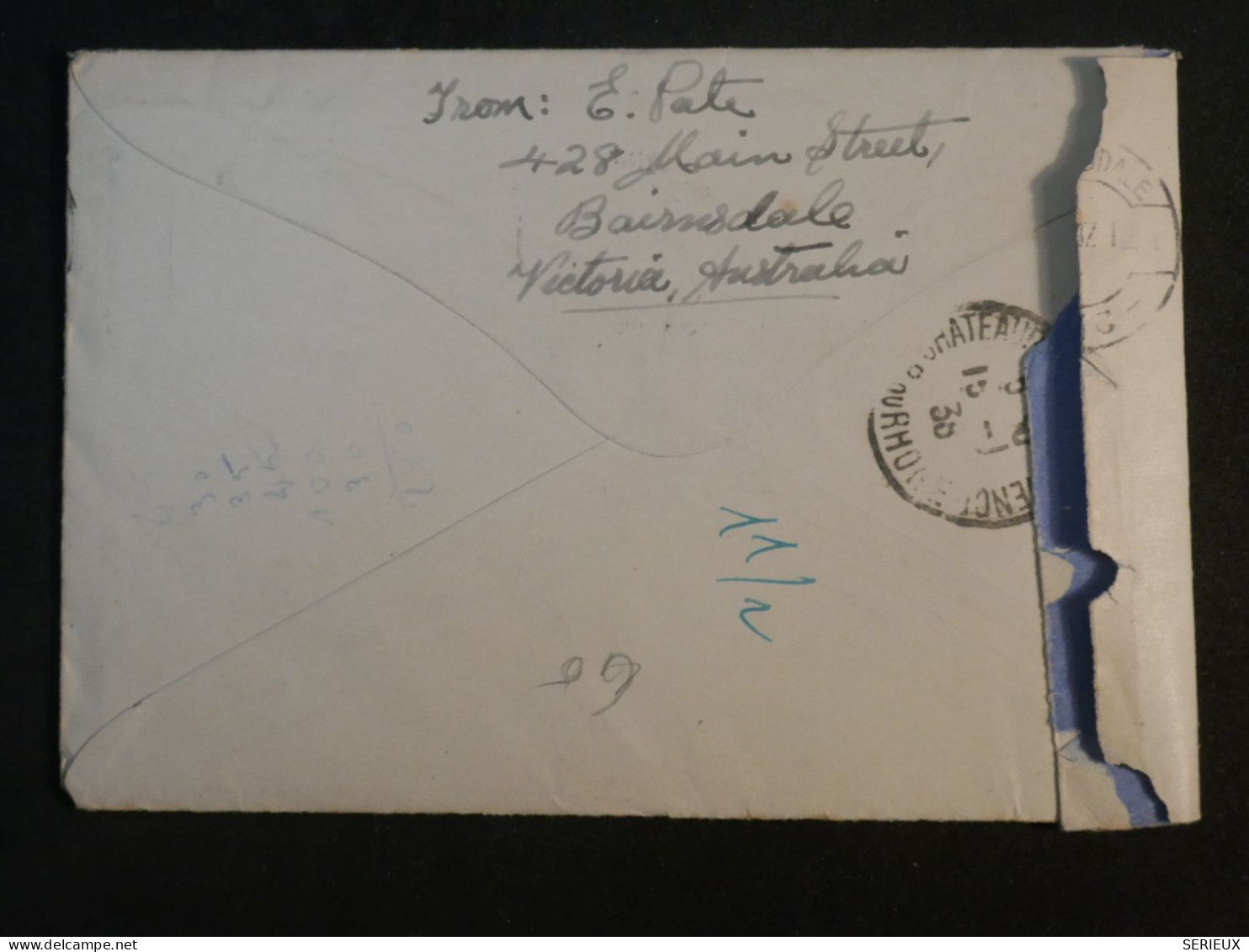 AF16 AUSTRALIA  BELLE LETTRE RARE 1937 PETIT BUREAU BAIRNSDALE  A LA PROVENCE CHATEAURENARD FRANCE+3 P + TEXT ++++ - Storia Postale