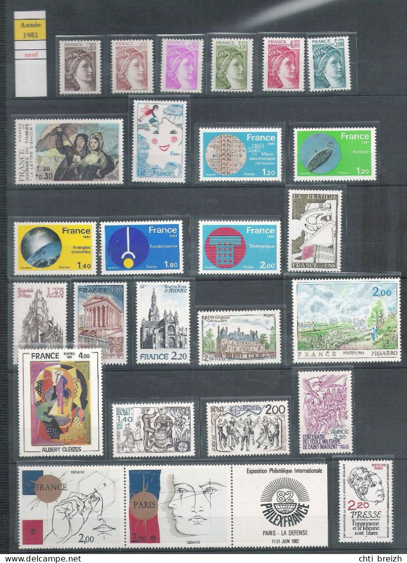 Année 1981 Neuf : N° 2118 à 2177 ** - 1980-1989