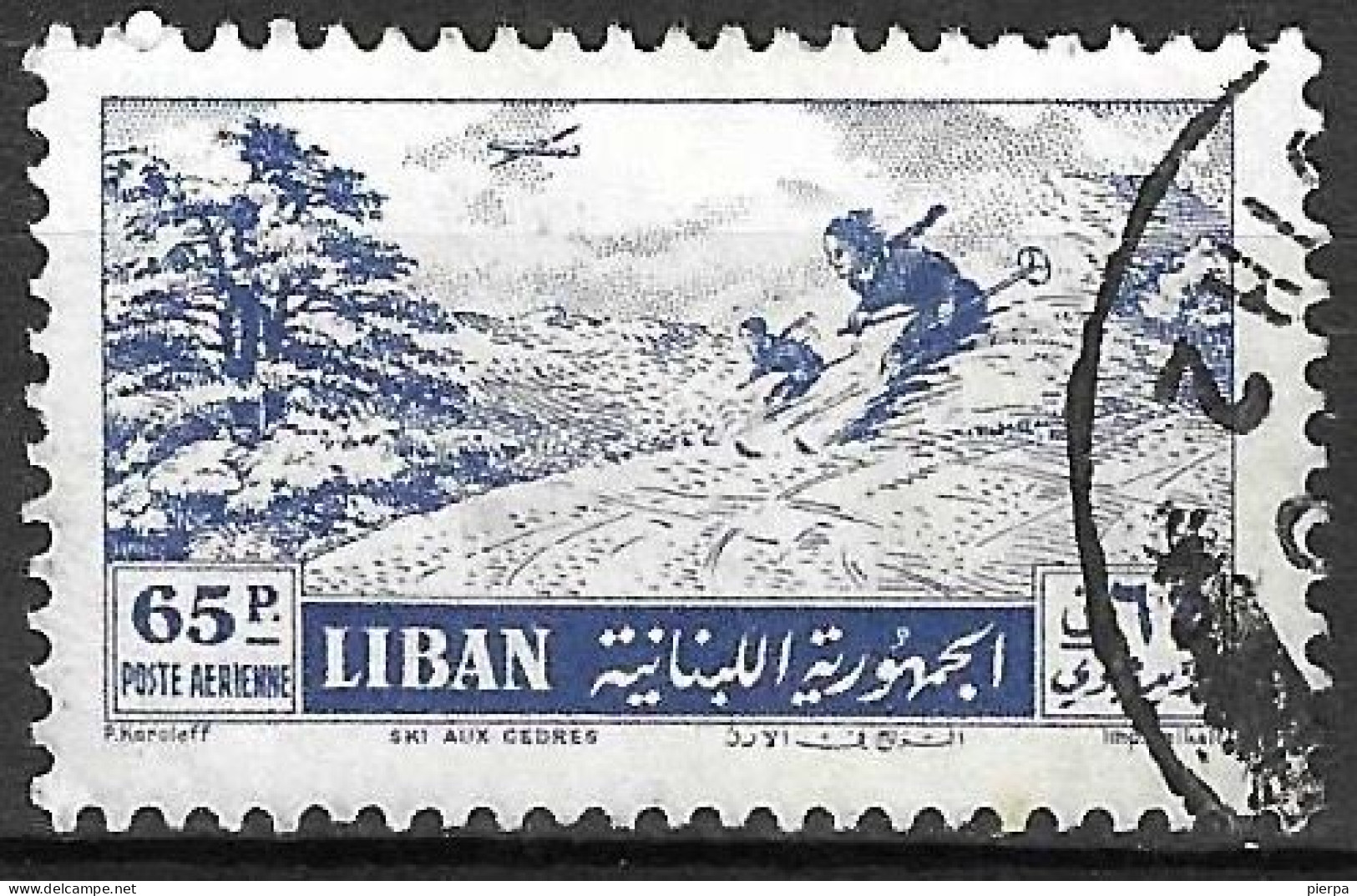 LIBANO - 1955 - AIR MAIL -  SKY - P. 65 - CANCELLED ( YVERT AV. 111 - MICHEL 535) - Lebanon