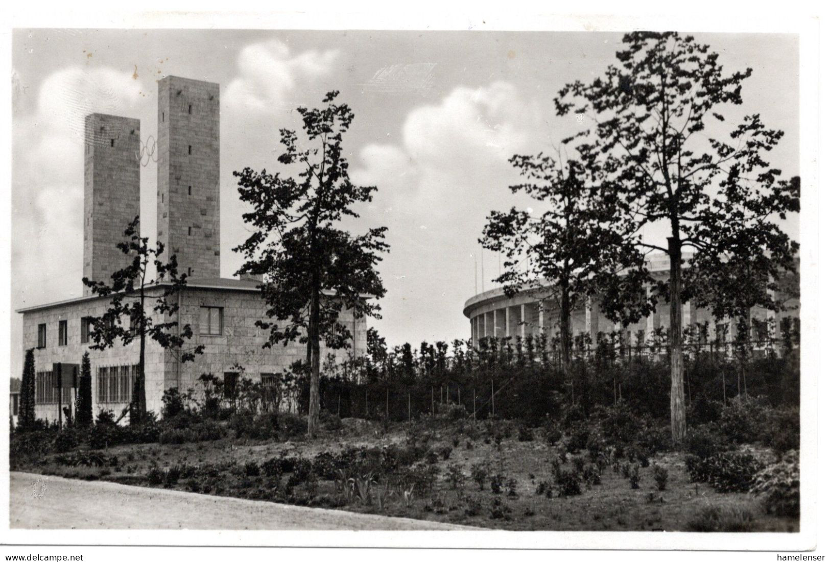 61140 - Deutsches Reich - 1936 - 6Pfg Olympia EF A AnsKte SoStpl BERLIN - OLYMPIA-STADION ... -> Heidelberg - Sommer 1936: Berlin
